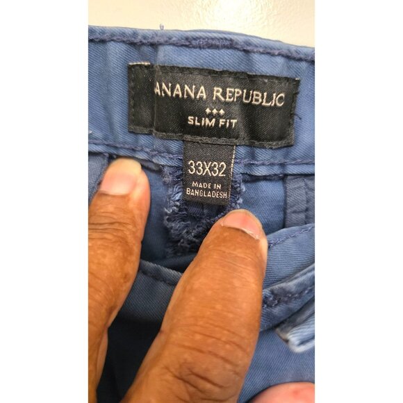 Set Of 2 Banana Republic Men's Slim Fit/ Athletic fit Chino Pants 33x32 Cotton B - Picture 5 of 8